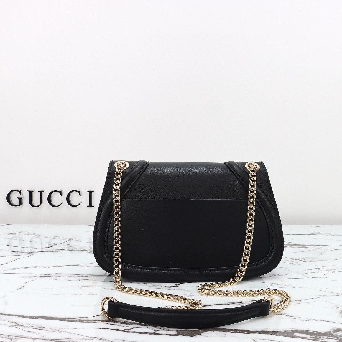 GUCCI BLONDIE SMALL SHOULDER Original Leather Bag 815715 black