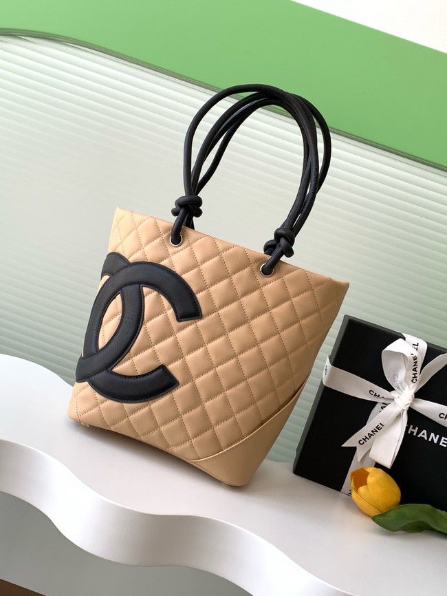 Chanel Sheepskin Shoulder Bag AS6336 Apricot&black