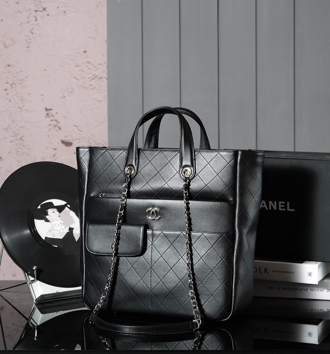 Chanel Sheepskin Tote Bag AS8327 black