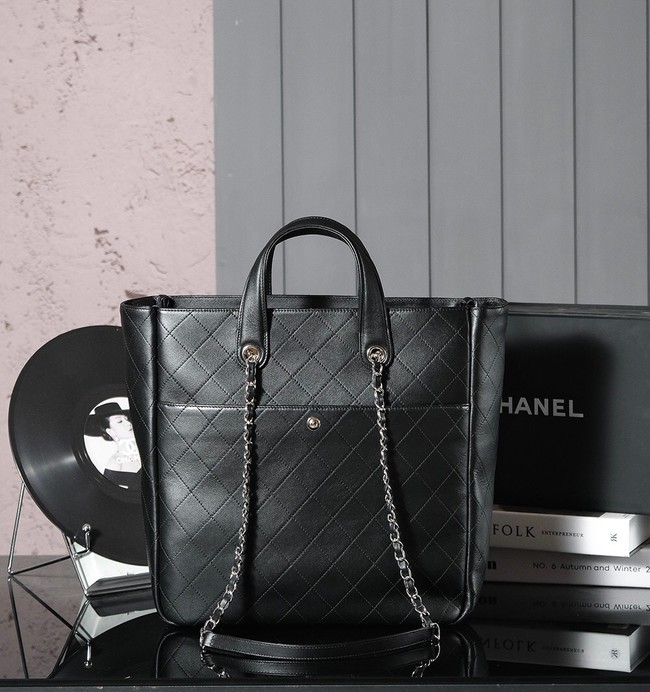 Chanel Sheepskin Tote Bag AS8327 black