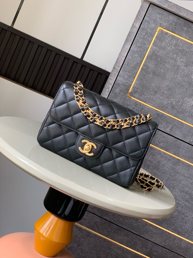 Chanel Grained Calfskin Shoulder Bag AS5330 black