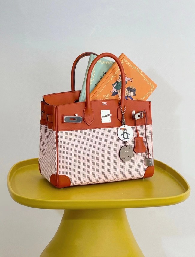 Hermes Birkin Bag togo Leather&Canvas 77886-1