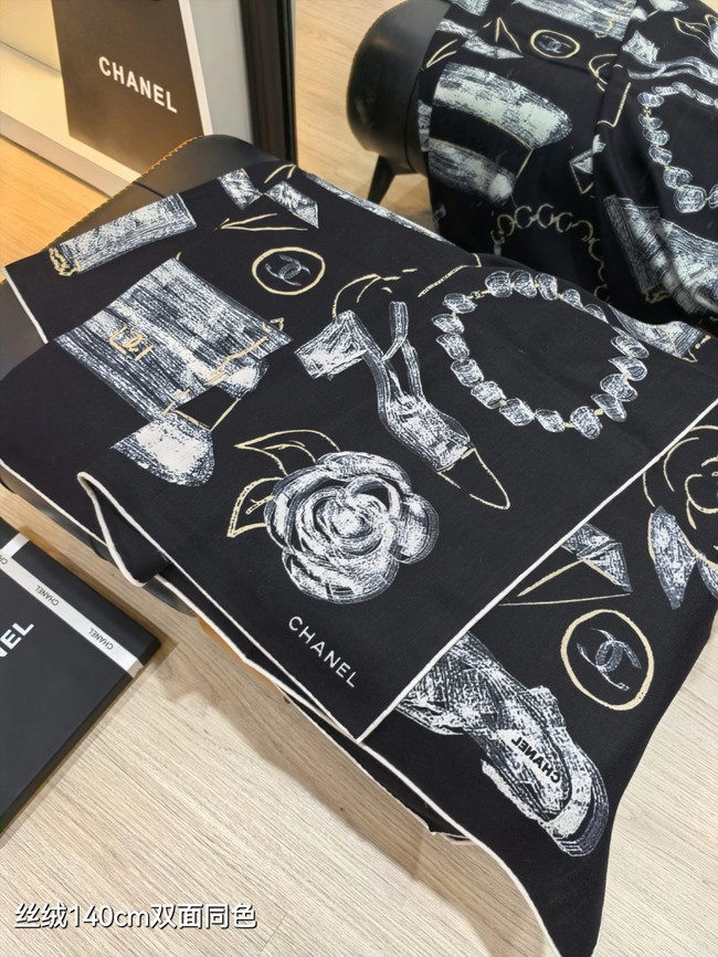 Chanel Square Scarf Silk Jacquard KY141