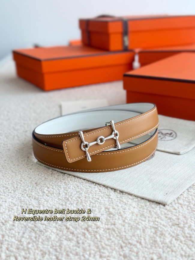 Hermes Swift calfskin double-sided leather belt 66030