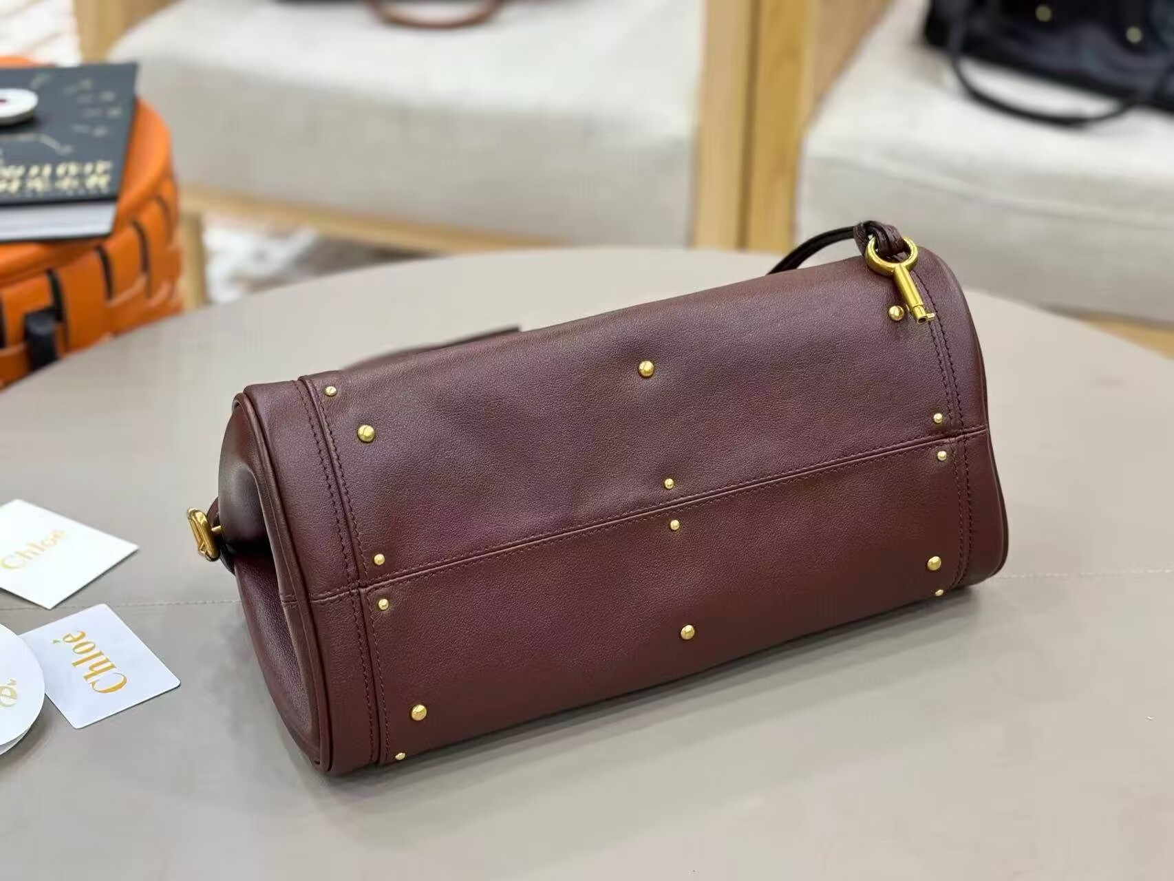 Chloe Original Leather Handle Bag C63202 Coffee Brown