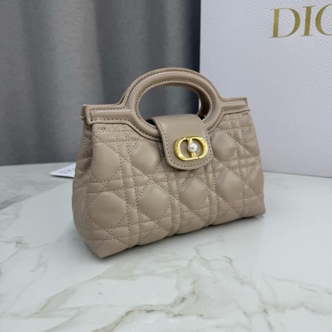 Dior Jolie Top Handle Mini Bag Cannage Lambskin S3123UN Beige