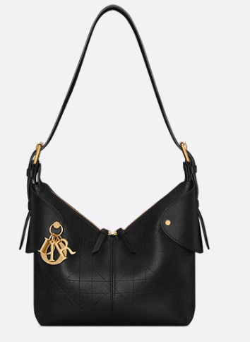 Small Dior Voyage Bag Black Flat Macrocannage Grained Calfskin M2845UJ