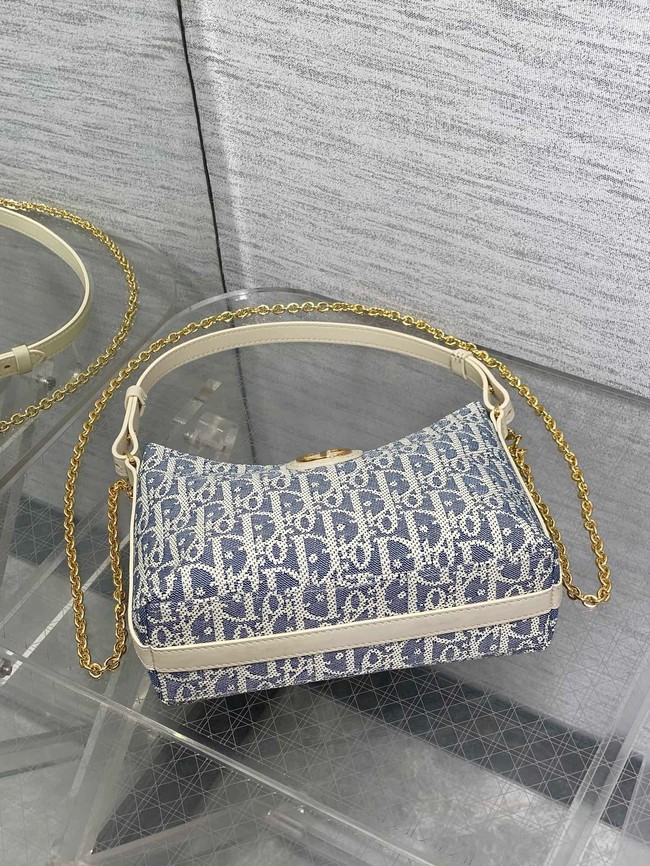 30 Montaigne Diorling Mini Bag with Chain Dior Oblique Jacquard S4309U GRAY 