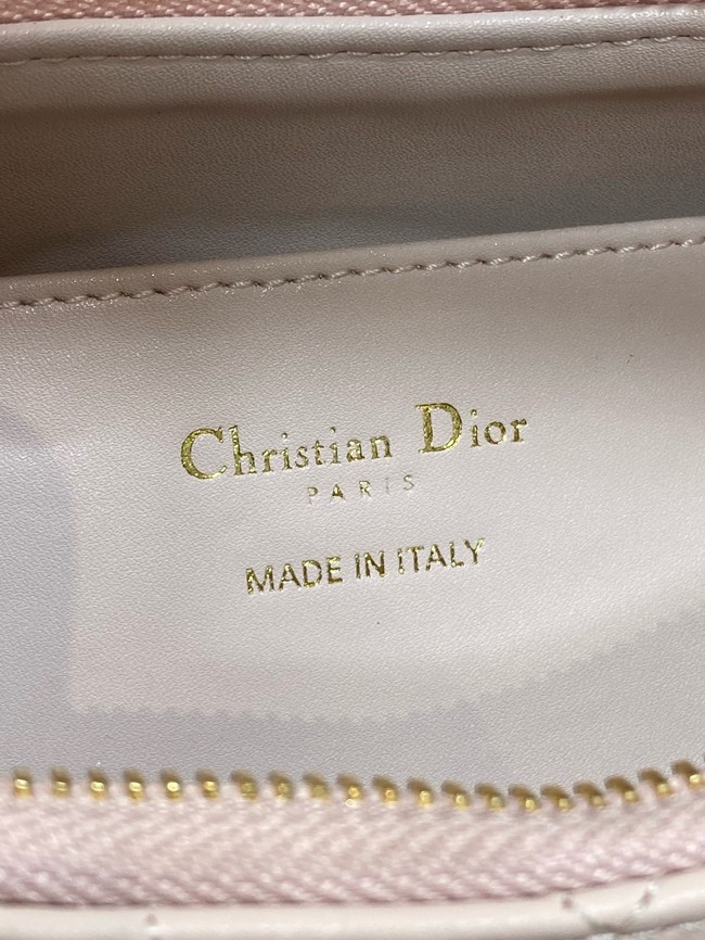 Miss Caro Diorling Mini Bag with Chain Powder Pink Macrocannage Lambskin S5253U