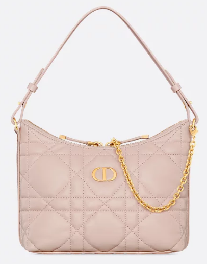 Miss Caro Diorling Mini Bag with Chain Powder Pink Macrocannage Lambskin S5253U