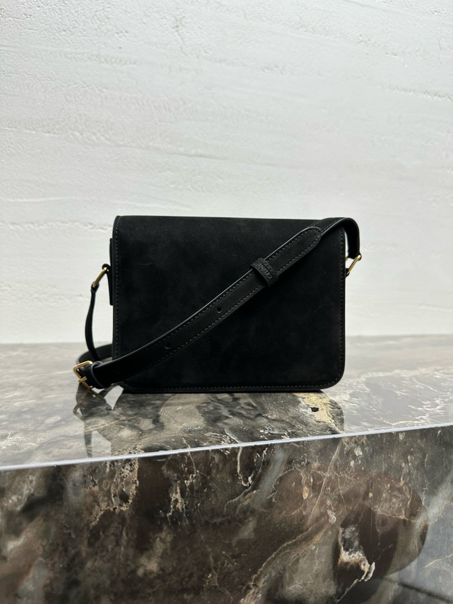 Celine TEEN TRIOMPHE BAG IN NUBUCK CALFSKIN 188423 black