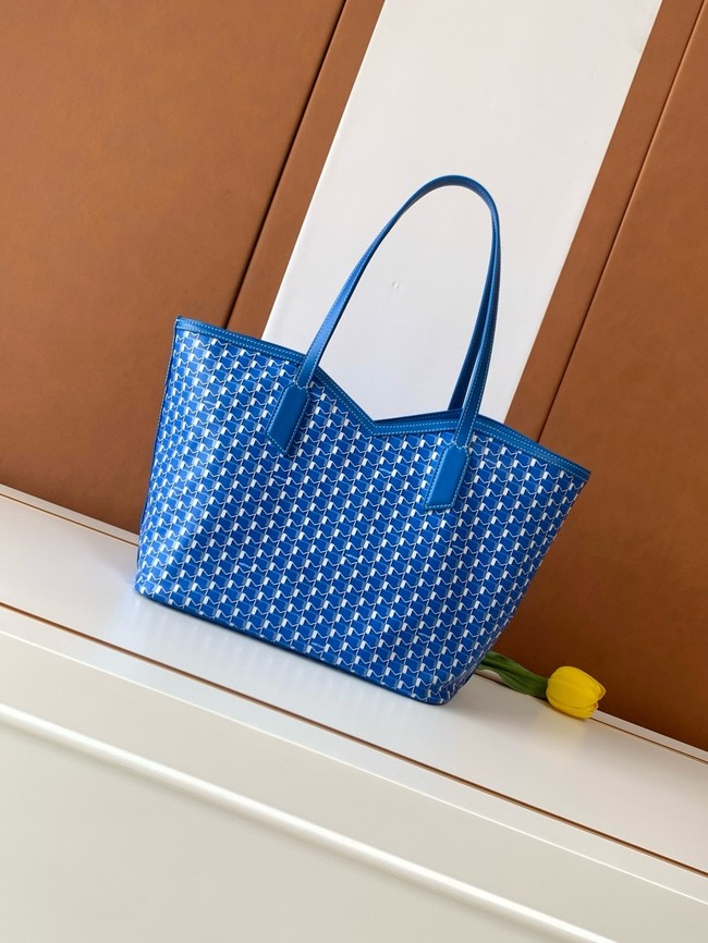 Goyard Calfskin Leather Tote Bag MM M8002 blue