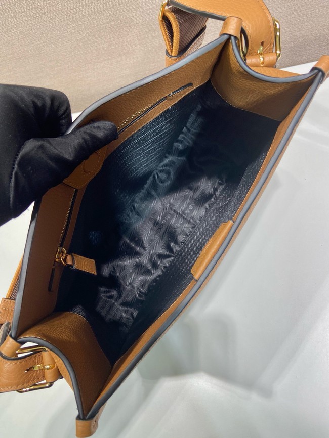 Prada Leather bag with shoulder strap 1BC073 Caramel