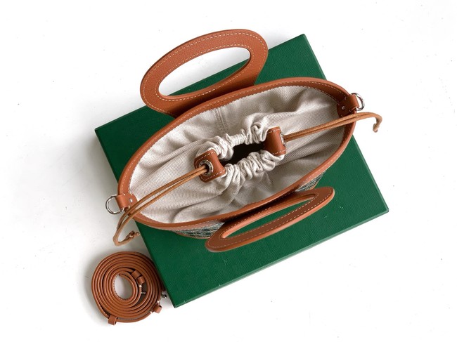 Goyard Calfskin Leather Tote Bag PM 00249 black&brown