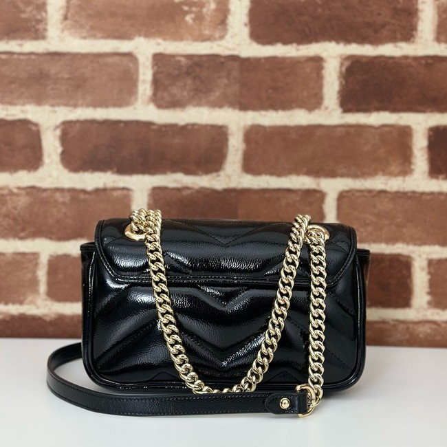 Gucci GG Marmont small shoulder bag Patent leather 446744 black
