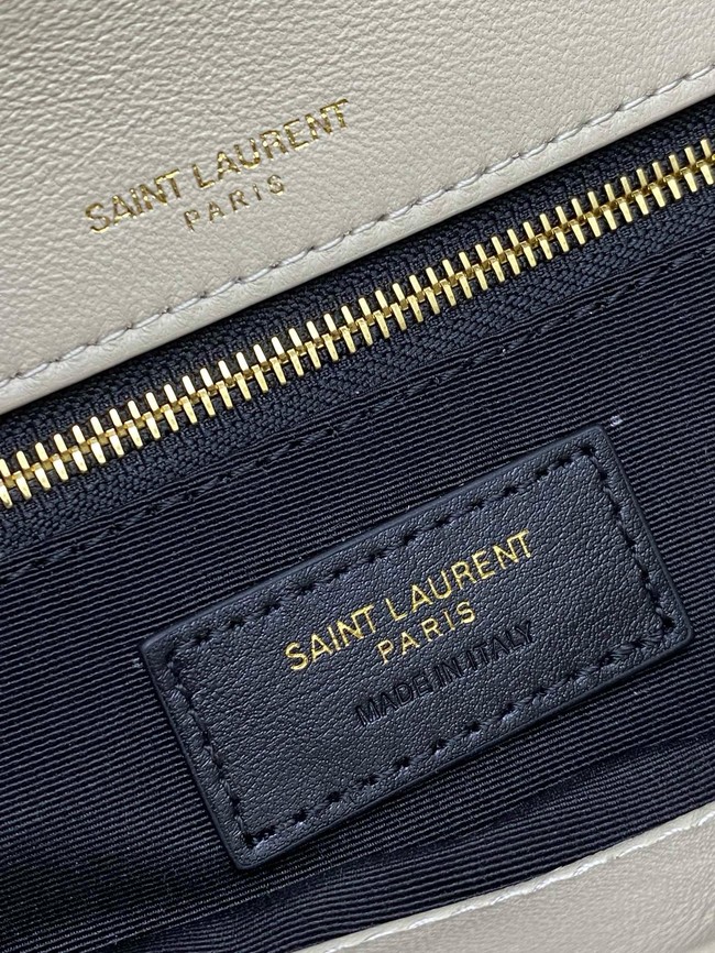 Saint Laurent CALYPSO small in plunged lambskin 734153 BLANC VINTAGE