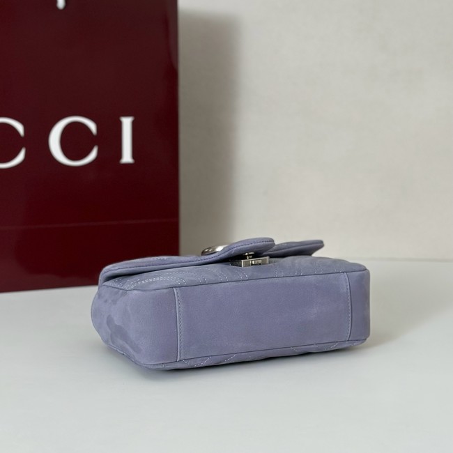 Gucci GG Marmont small shoulder bag 837280 Variation dusty blue suede