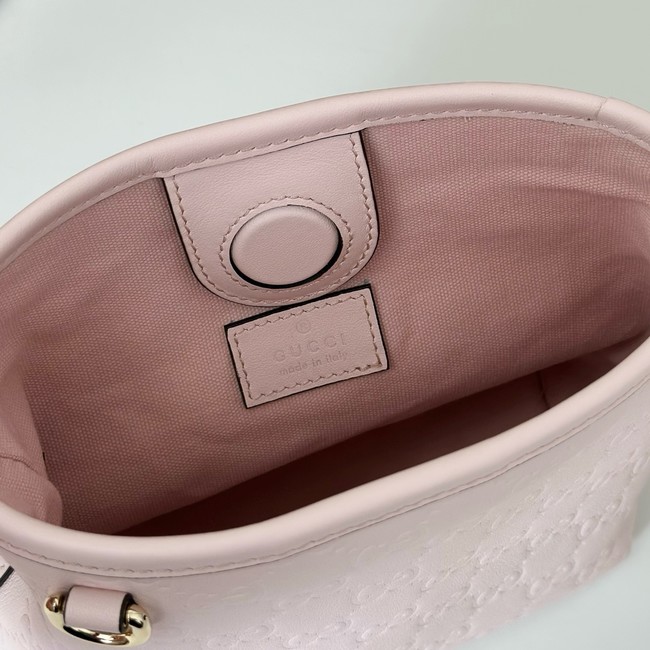 Gucci GG Emblem nano bucket bag 847090 pink