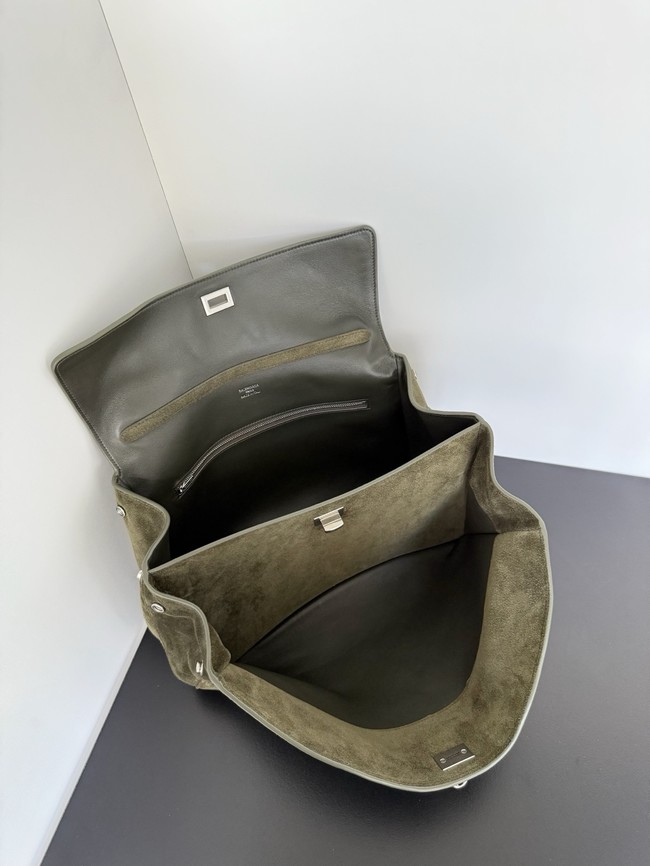 Balenciaga Rodeo Handbag Large suede calfskin 795458 green