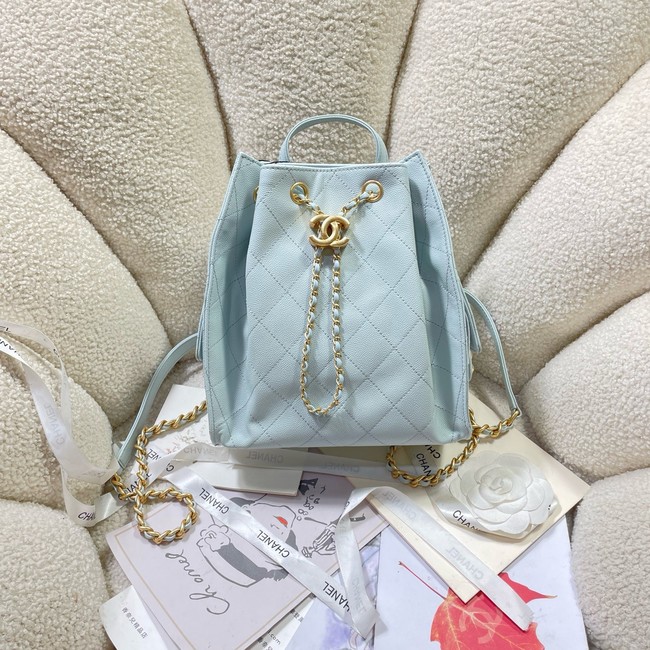 CHANEL 25 Medium Backpack AS5600 light blue