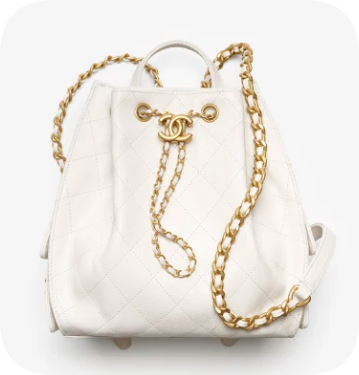 CHANEL 25 Medium Backpack AS5600 white