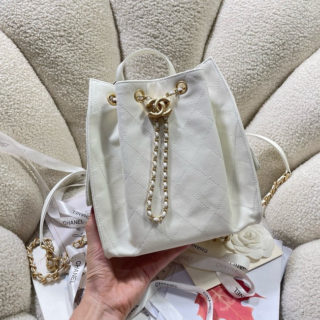 CHANEL 25 Medium Backpack AS5600 white