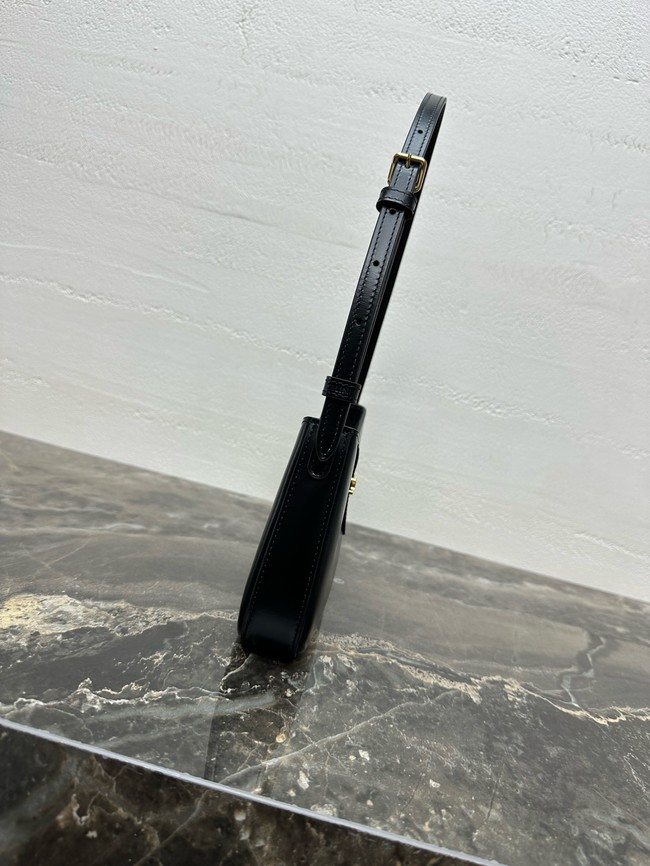 Celine TINA SHOULDER BAG IN shiny calfskin 123053 black