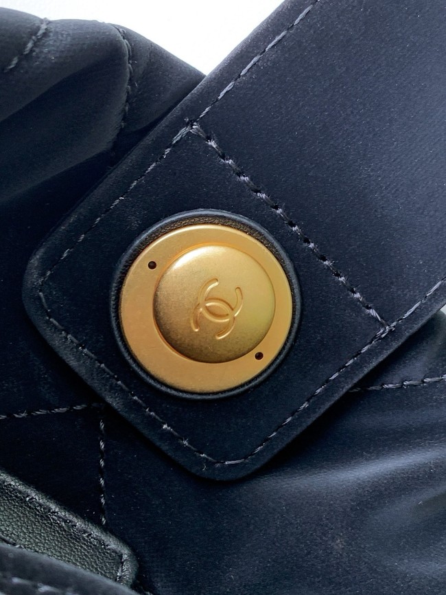 Chanel Velvet-Effect Nylon Mini Bow Bag AS5849 dark blue