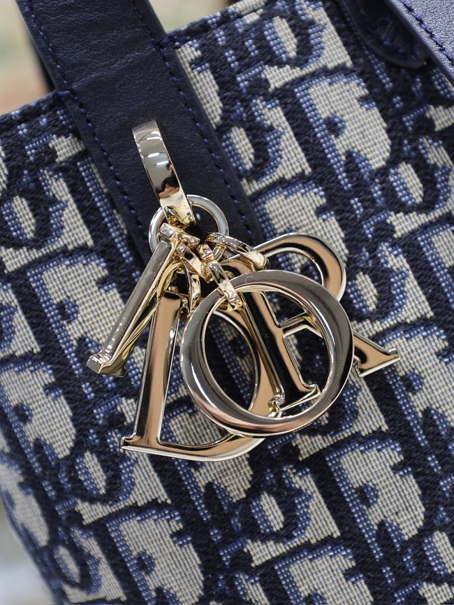 Dior Oblique Jacquard Nano Tote Bag S6100O Blue