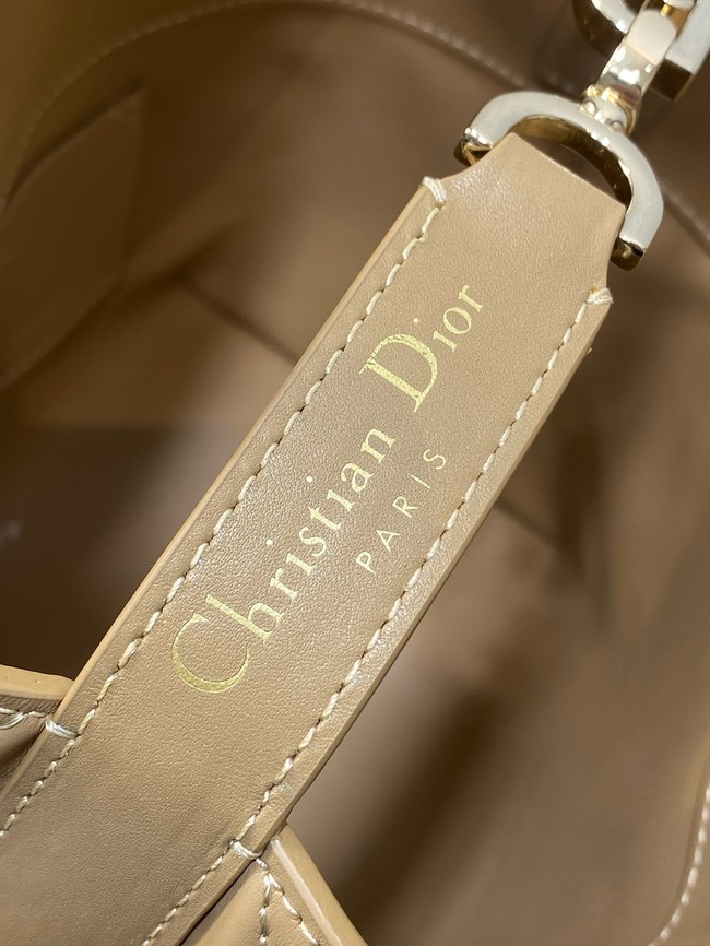 Dior Toujours Vertical Nano Tote Bag Macrocannage Calfskin S6100O Apricot