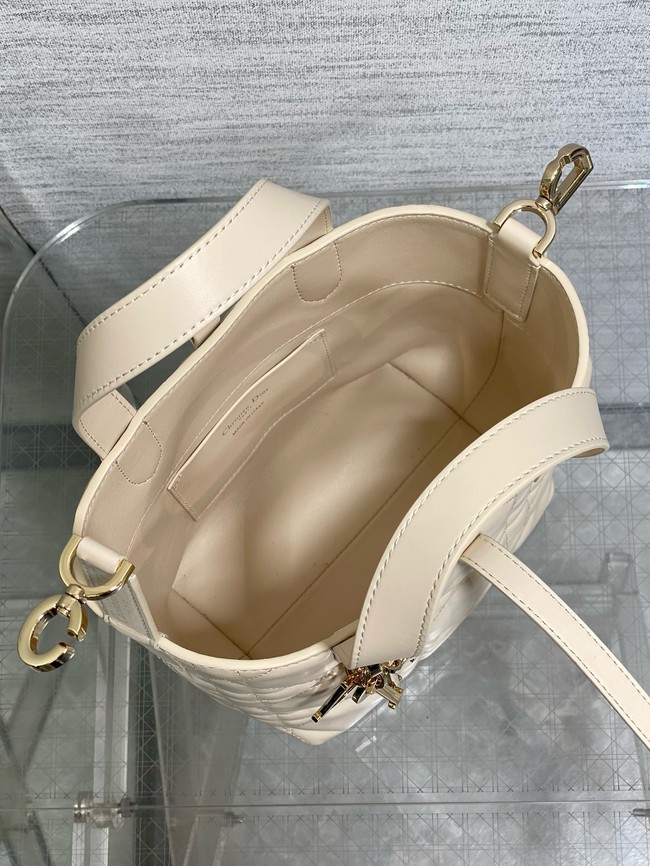 Dior Toujours Vertical Nano Tote Bag Macrocannage Calfskin S6100O Cream