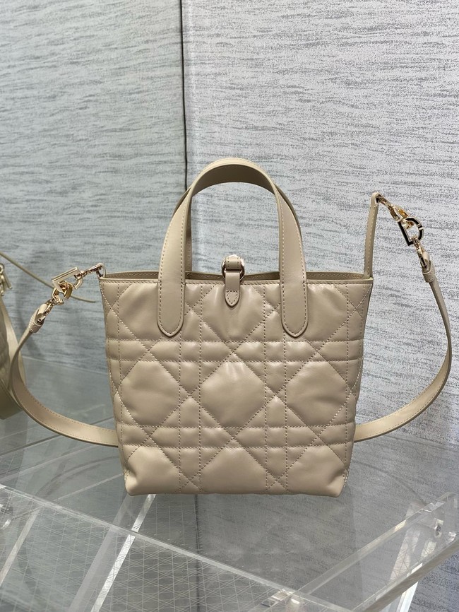 Dior Toujours Vertical Nano Tote Bag Macrocannage Calfskin S6100O beige