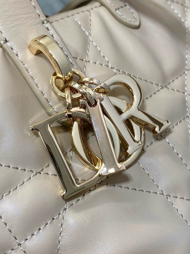 Dior Toujours Vertical Nano Tote Bag Macrocannage Calfskin S6100O beige