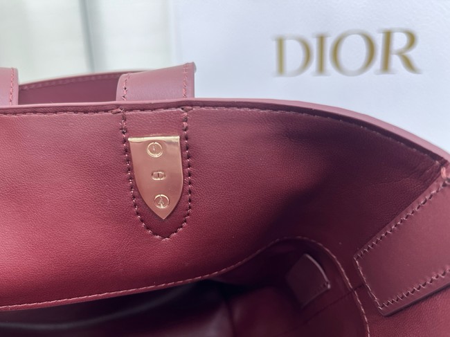 Dior Toujours Vertical Nano Tote Bag Macrocannage Calfskin S6100O burgundy