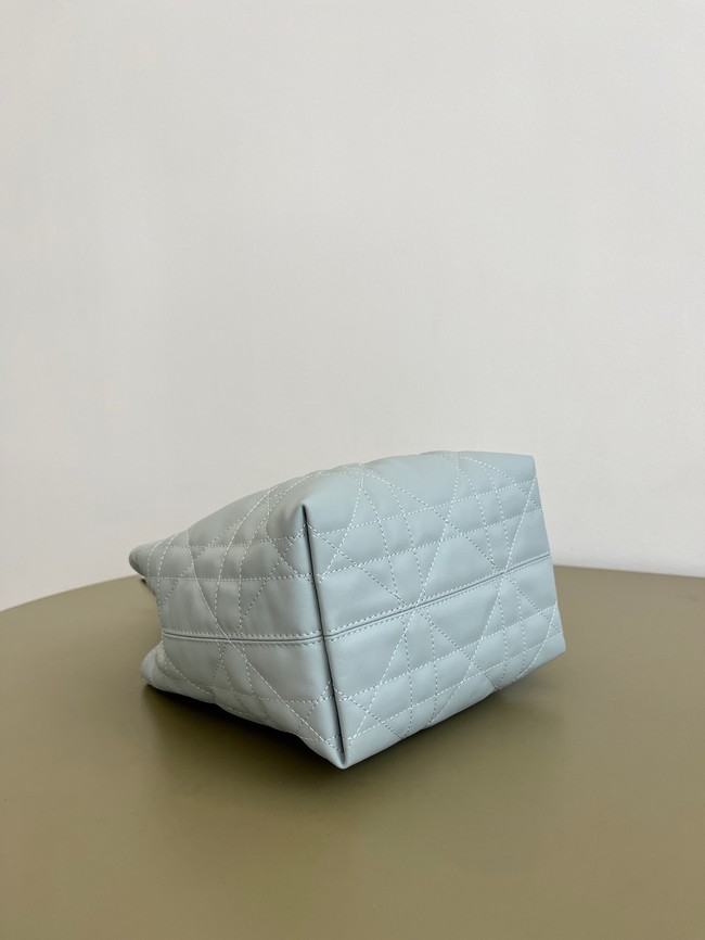 Dior Toujours Vertical Nano Tote Bag Macrocannage Calfskin S6100O light blue