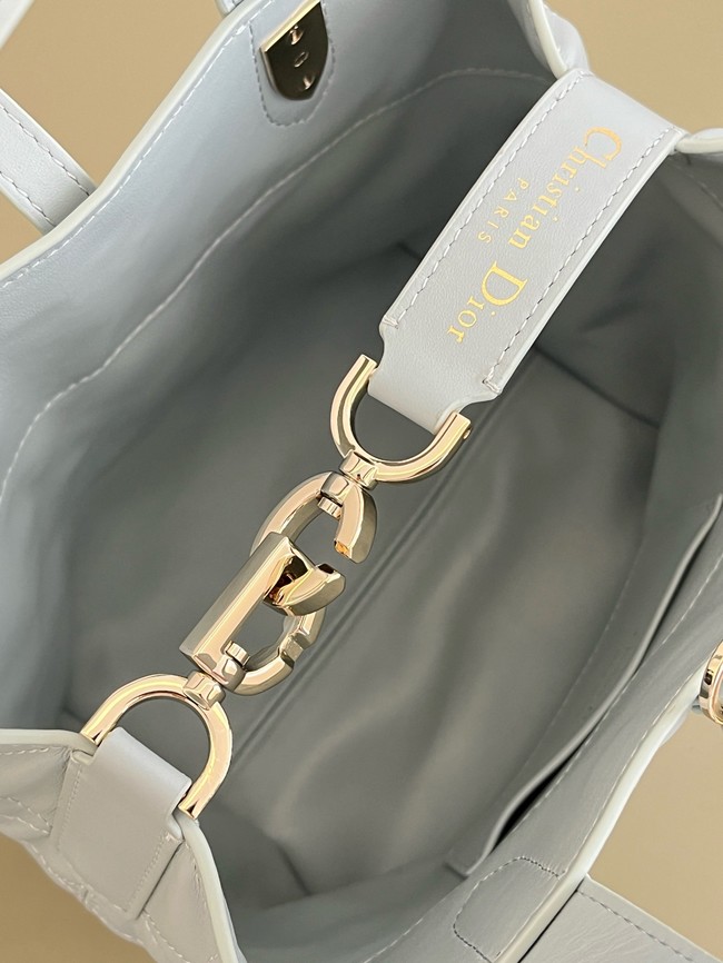 Dior Toujours Vertical Nano Tote Bag Macrocannage Calfskin S6100O light blue