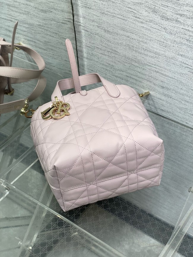 Dior Toujours Vertical Nano Tote Bag Macrocannage Calfskin S6100O light pink