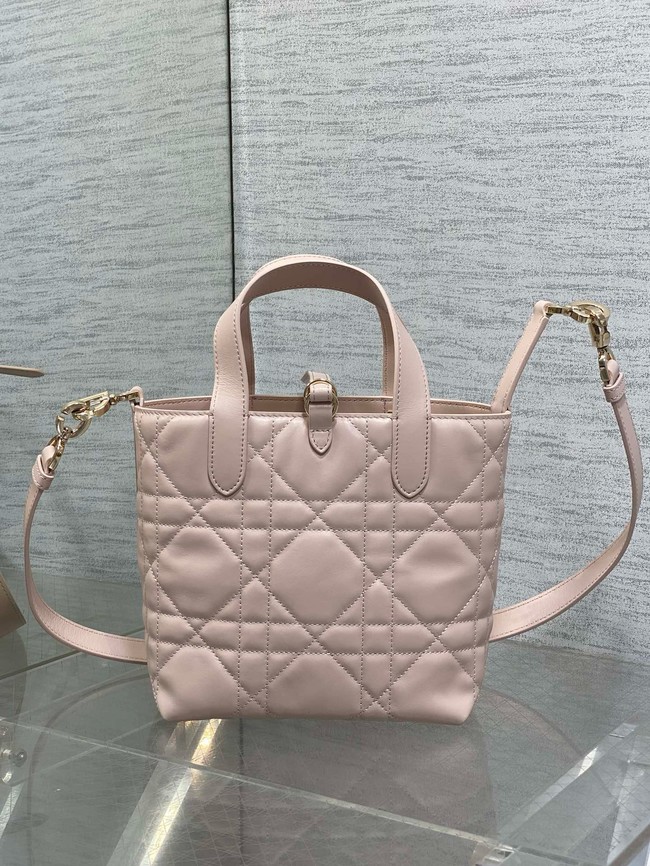 Dior Toujours Vertical Nano Tote Bag Macrocannage Calfskin S6100O pink