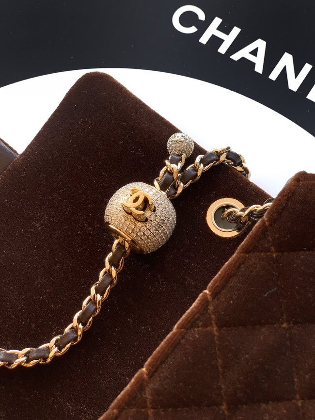 Chanel Mini Classic Handbag velvet AS1786 dark brown