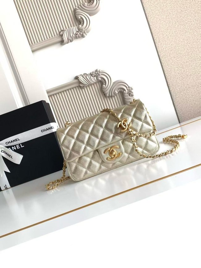 CHANEL mini Flap Bag AS5759 light gold