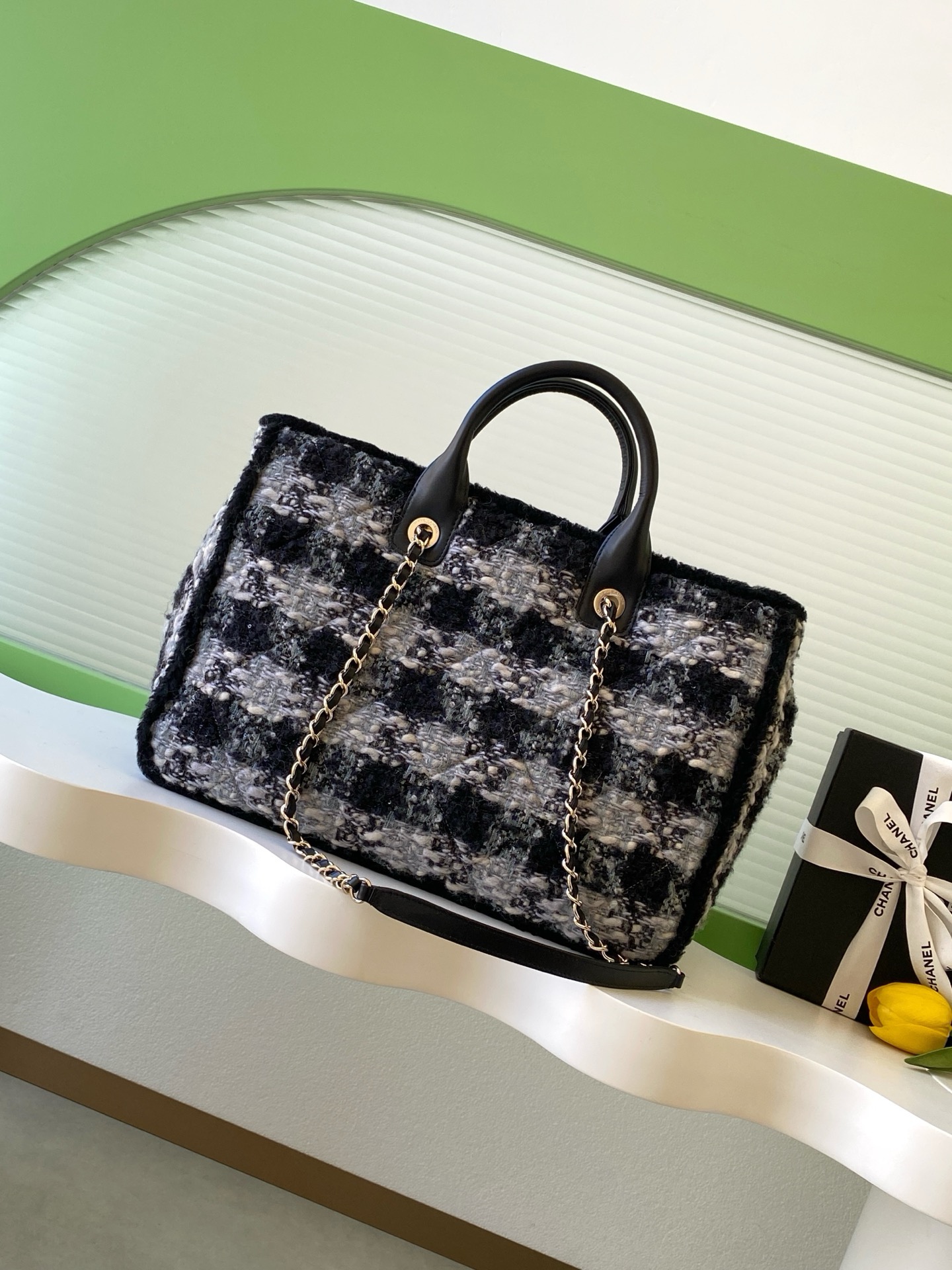 CHANEL Shopping Bag AS5689 Black & Grey