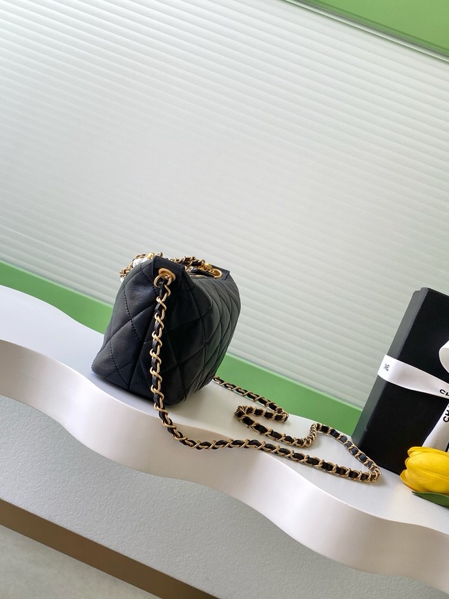 Chanel Lambskin Hobo Handbag AS5898 black