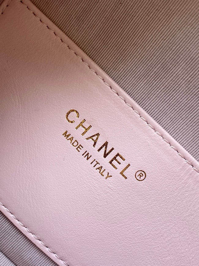 Chanel Lambskin Hobo Handbag AS5898 pink