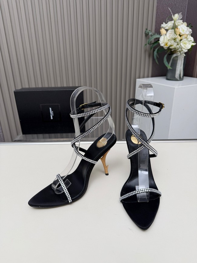 Saint Laurent sandals in Calfskin & and rhinestones 27109-8