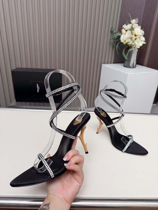 Saint Laurent sandals in Calfskin & and rhinestones 27109-8