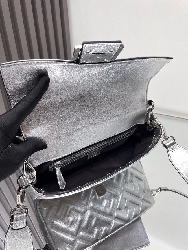 Fendi Baguette Medium Bag 8BR600 Silver