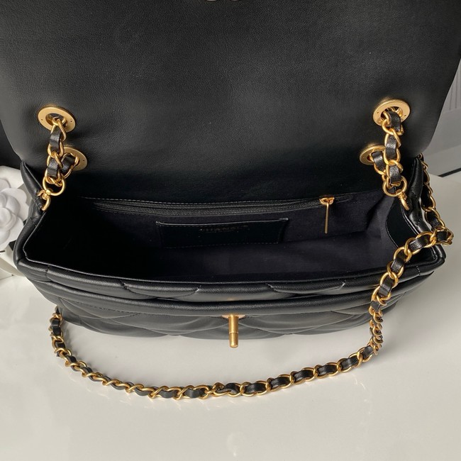 Chanel Lambskin Maxi Flapbag AS5734 black