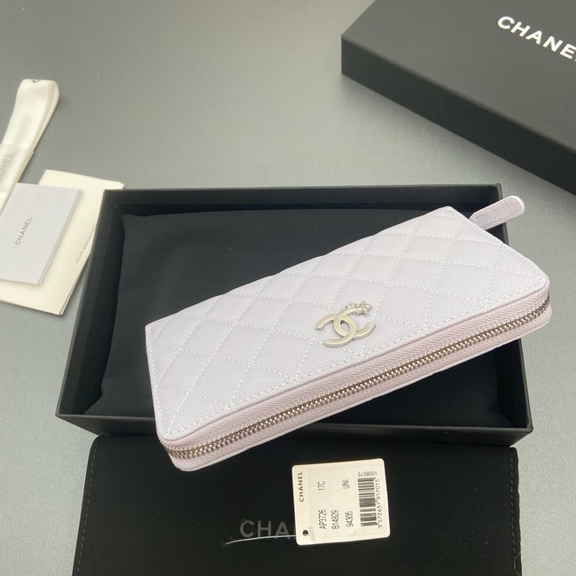 Chanel Classic Zipped Wallet 3726 light gray
