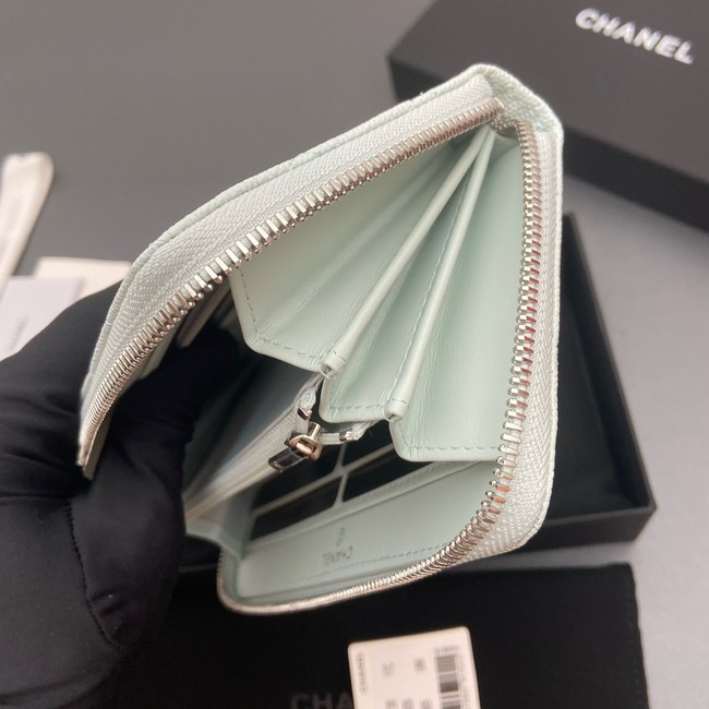 Chanel Classic Zipped Wallet 3726 light green