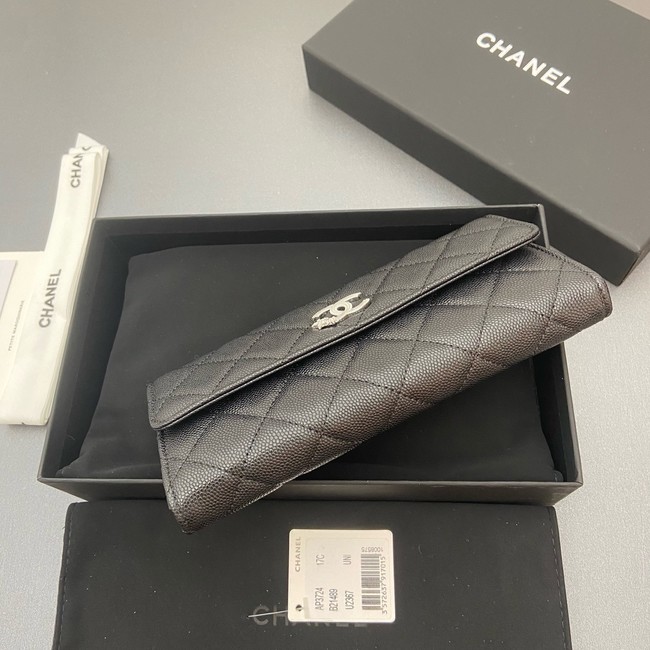 Chanel Long Flap Wallet AP3724 black